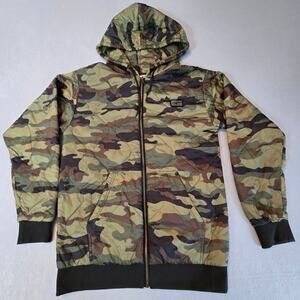 Black Rifle Coffee Co Woobie Full Zip Hooded Green Camo Quilted Jacket Mens NWOT